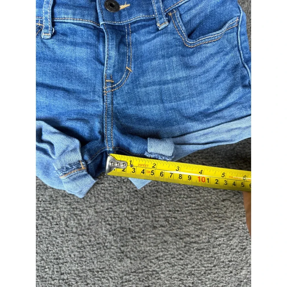 Abercrombie Kids Girls Size 14 Medium Wash Cuffed Stretch Denim Shorts Blue